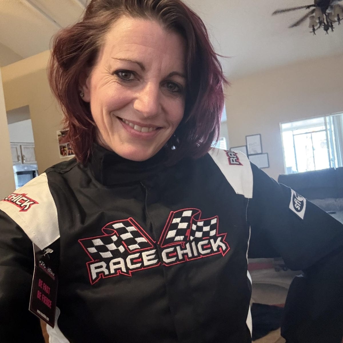 'FIERCE' SFI 3.2A/5 Nomex Women's Auto Racing Suit (Black/White)