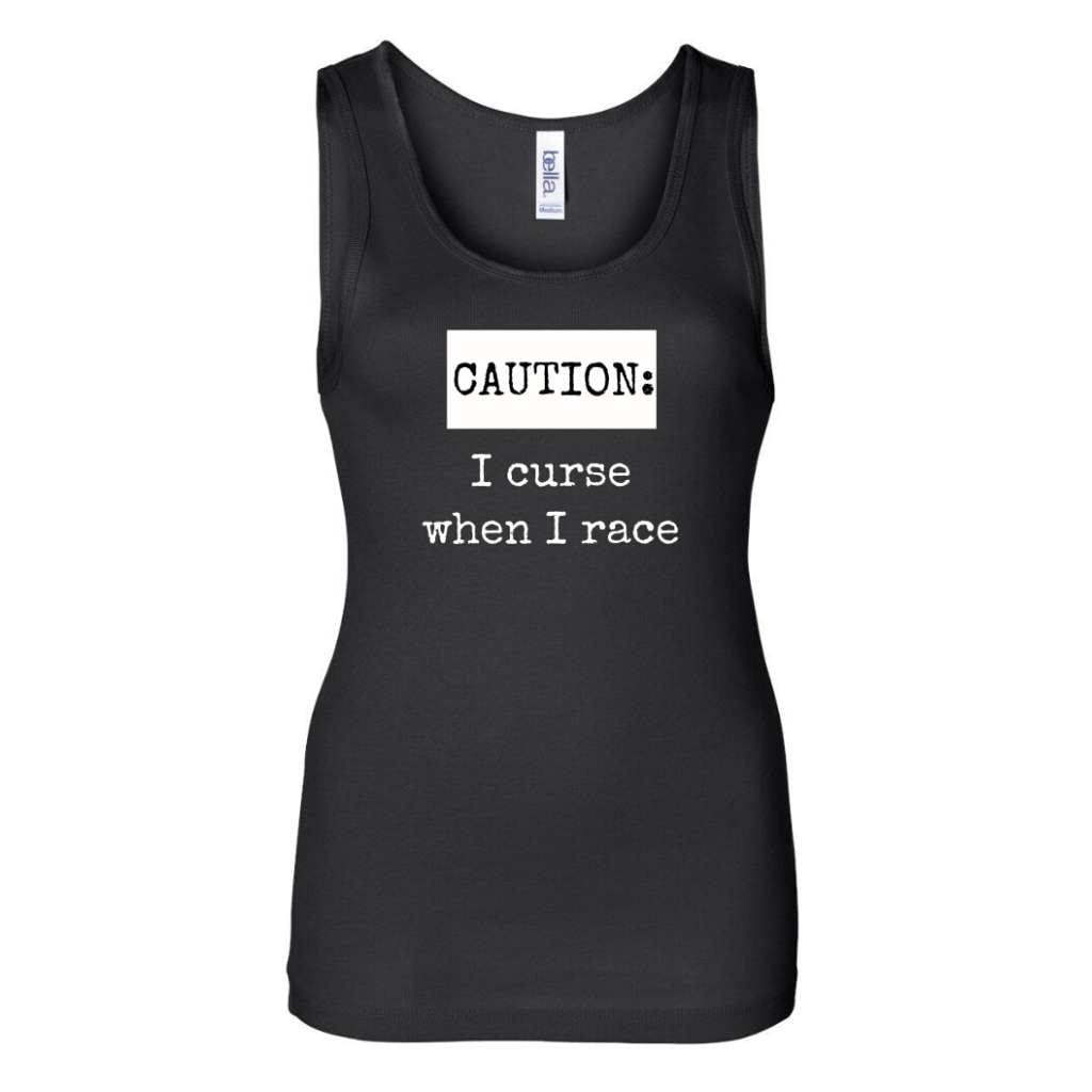 Caution I Curse When I Race womens ladies tank top 