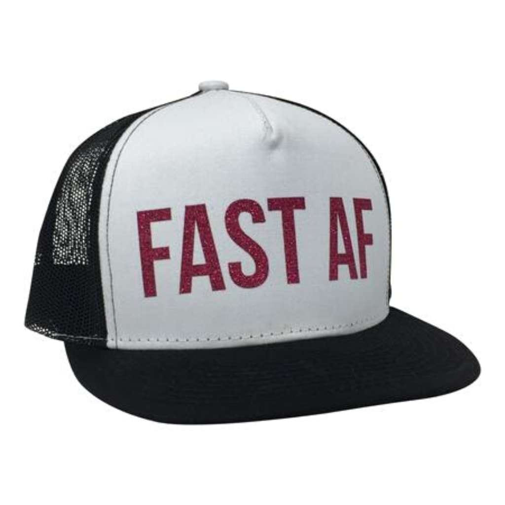 FAST AF Hat - White with pink - Racechick