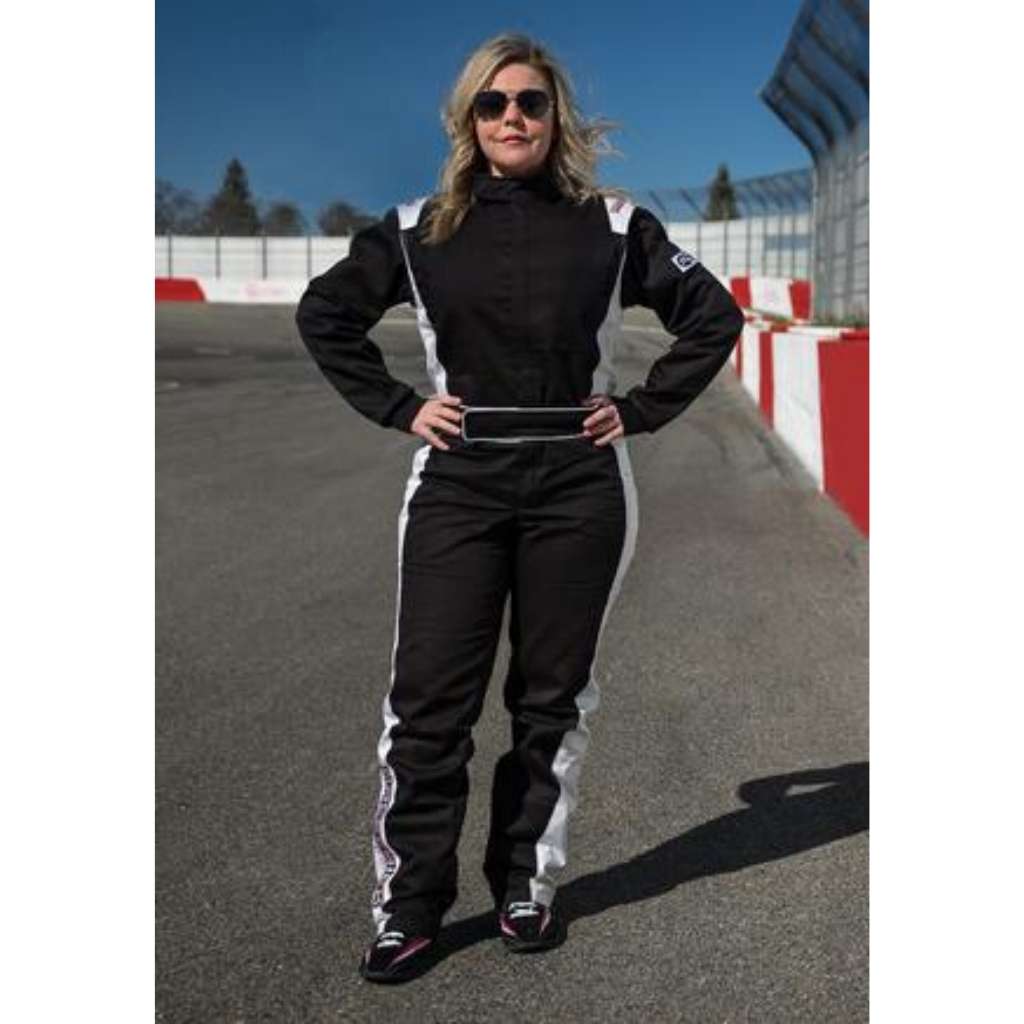 Woman wearing SFI 3.2A/1 Rated Womens Girls Race Suit Fire Suit