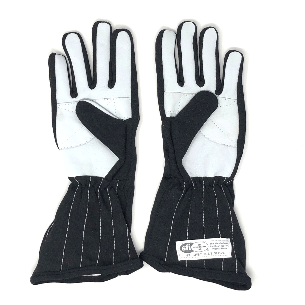 Racing gloves - black and white design
