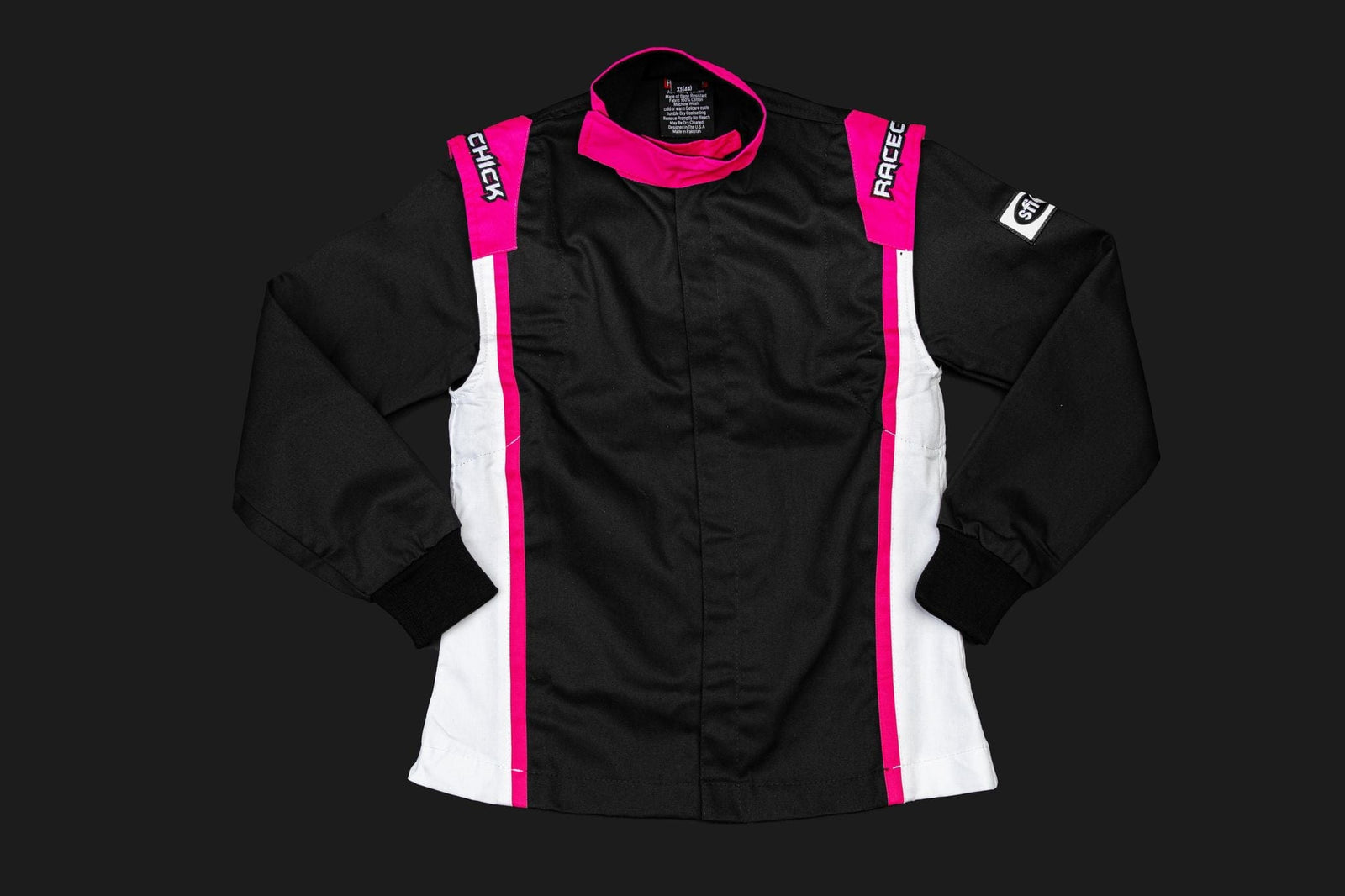Racechick racing jacket in black and pink