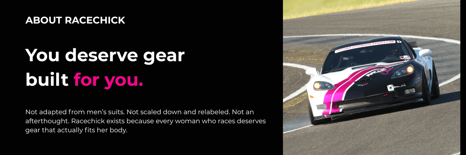 racechick car on track