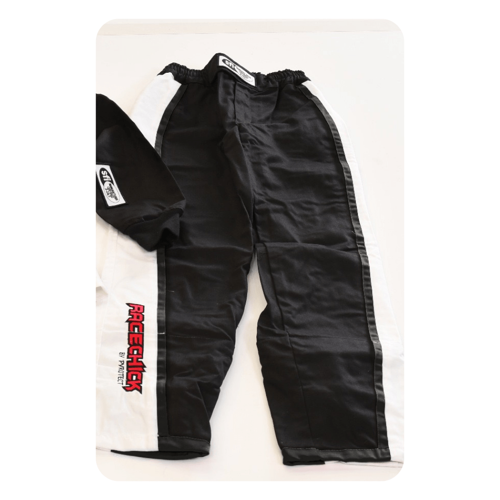 Black & white racing pants