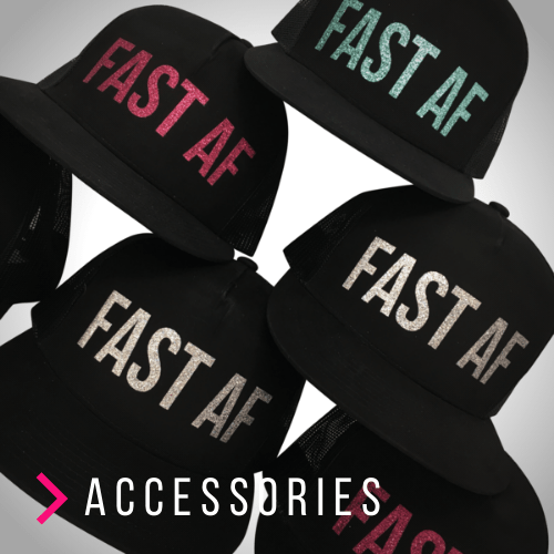 Black FAST AF hats