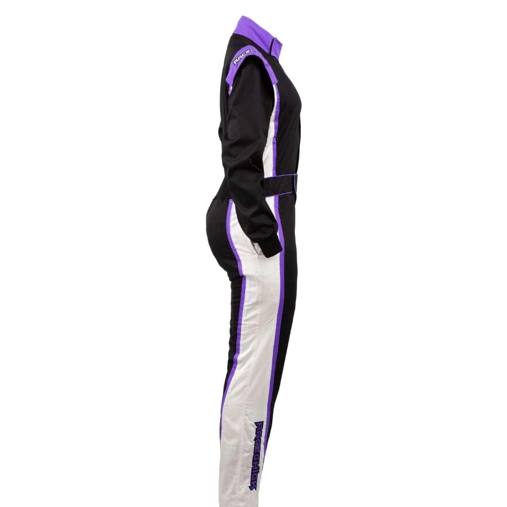 Women&#39;s black and purple fire suit
