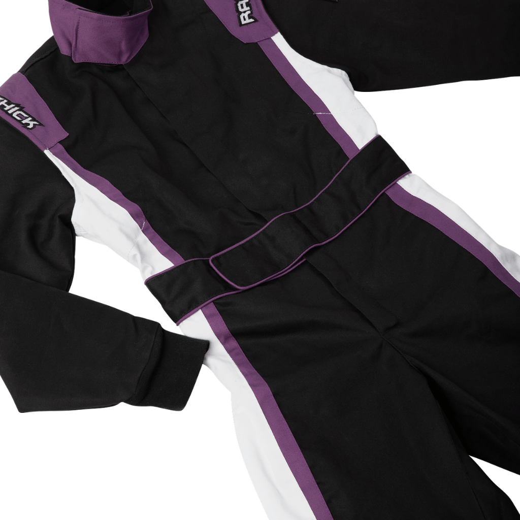 SFI Rated Youth Girls Race Suit in Black Purple