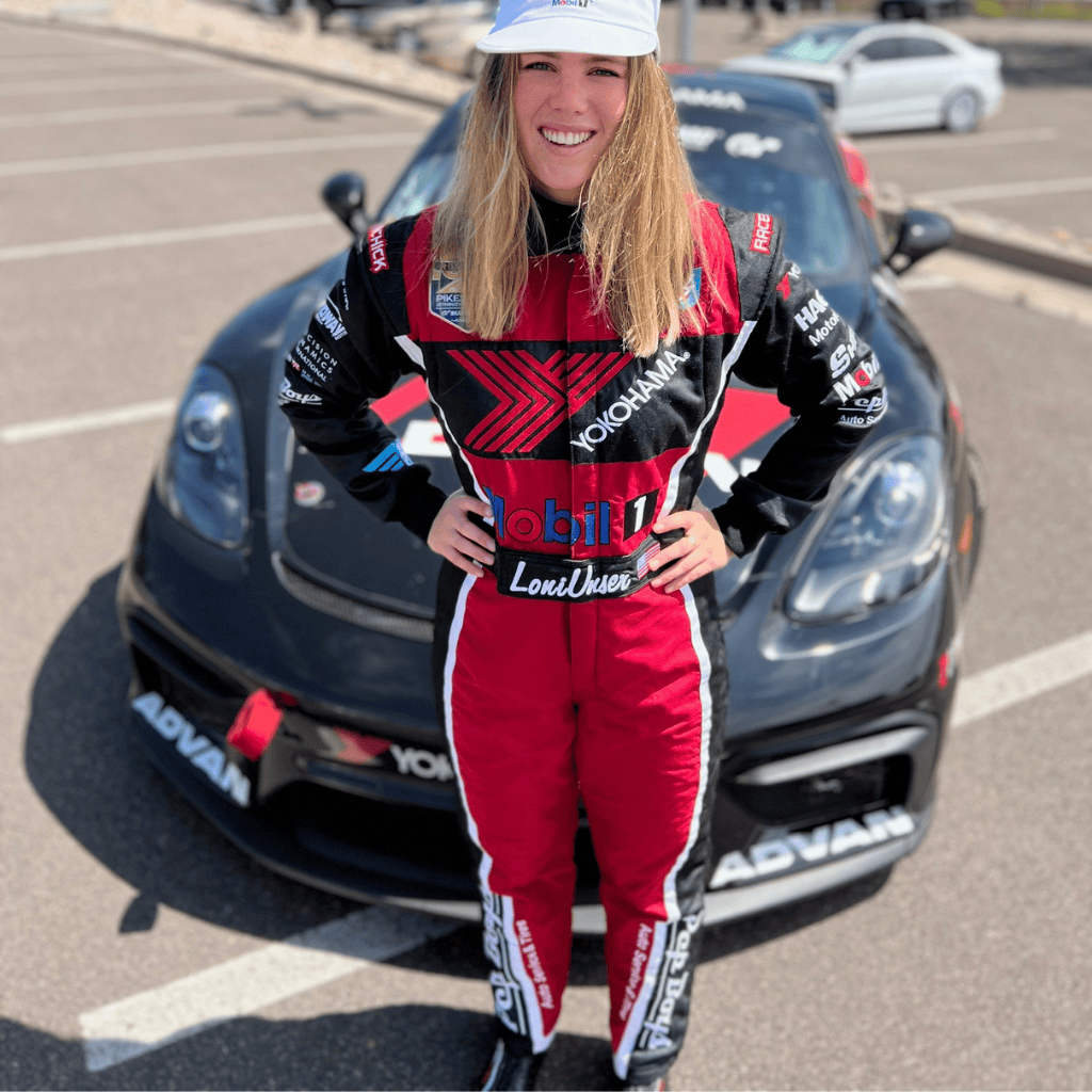 Loni Unser racing suit & Porsche