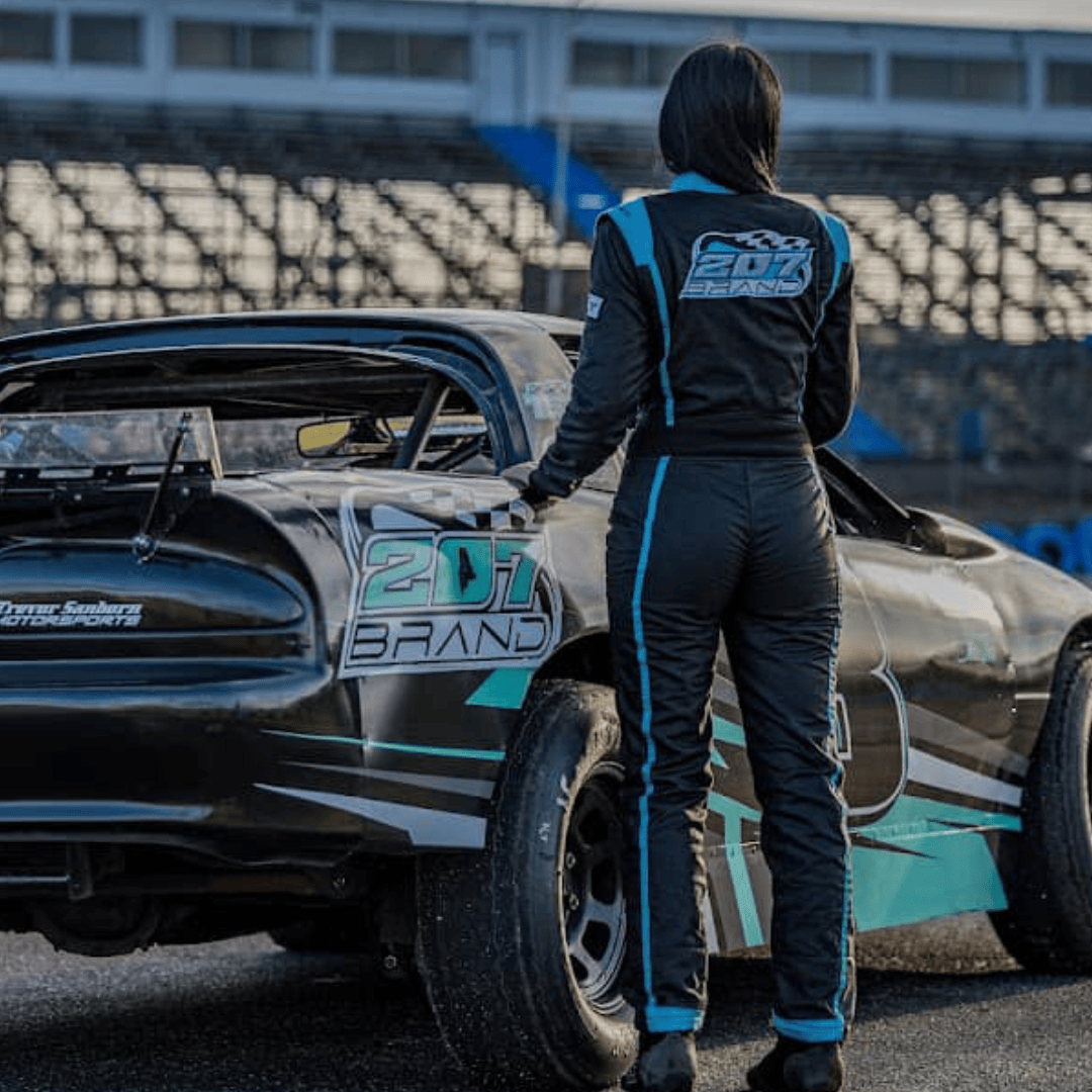 Race car driver with 207 Brand car