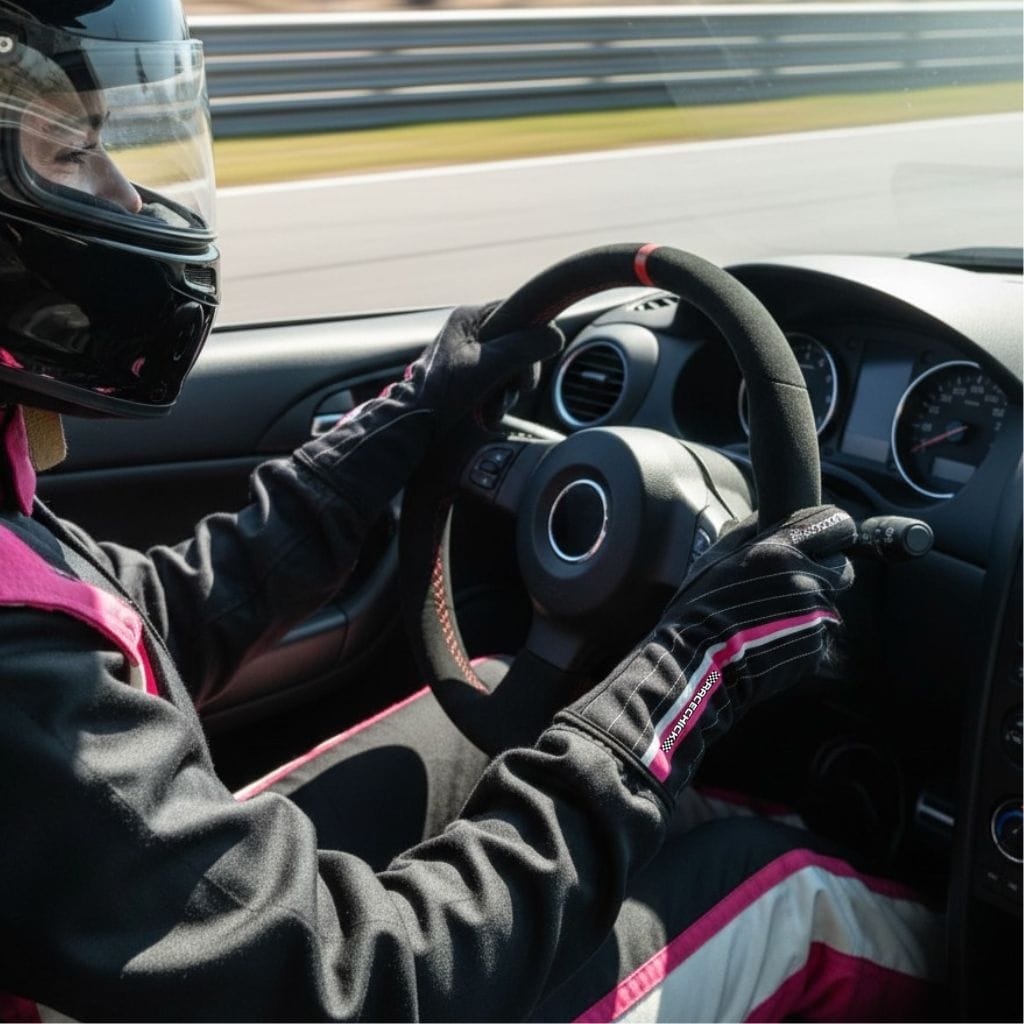 'FIERCE' SFI 3.3/5 Women's Racing Gloves (Black/Pink)