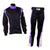 'FIERCE' SFI 3.2A/1 FR Cotton Two-Piece Women's Auto Racing Suit (Black/Purple)