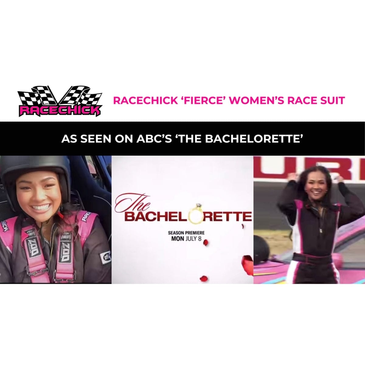 'FIERCE' SFI 3.2A/1 FR Cotton Women's Auto Racing Suit (Black/Pink)