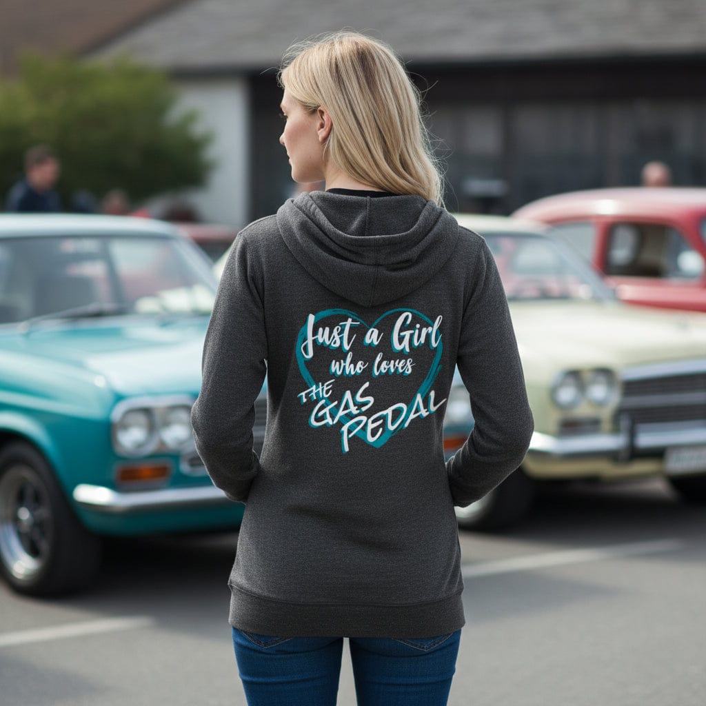 Just a Girl who Loves the Gas Pedal Fleece Funnel Neck Sweatshirt