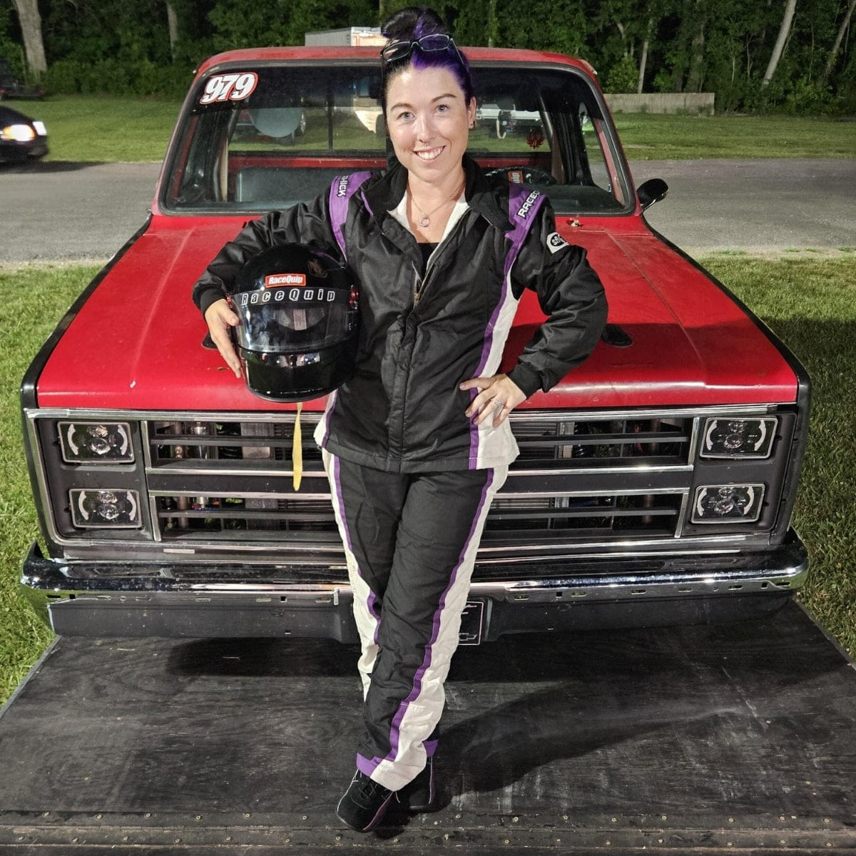FIERCE Women's Racing Jacket Black Purple | SFI 3.2A/5 Certified