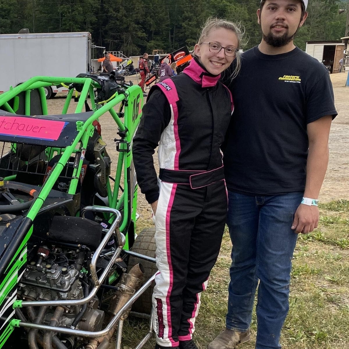 'FIERCE' SFI 3.2A/1 FR Cotton Women's Auto Racing Suit (Black/Pink)