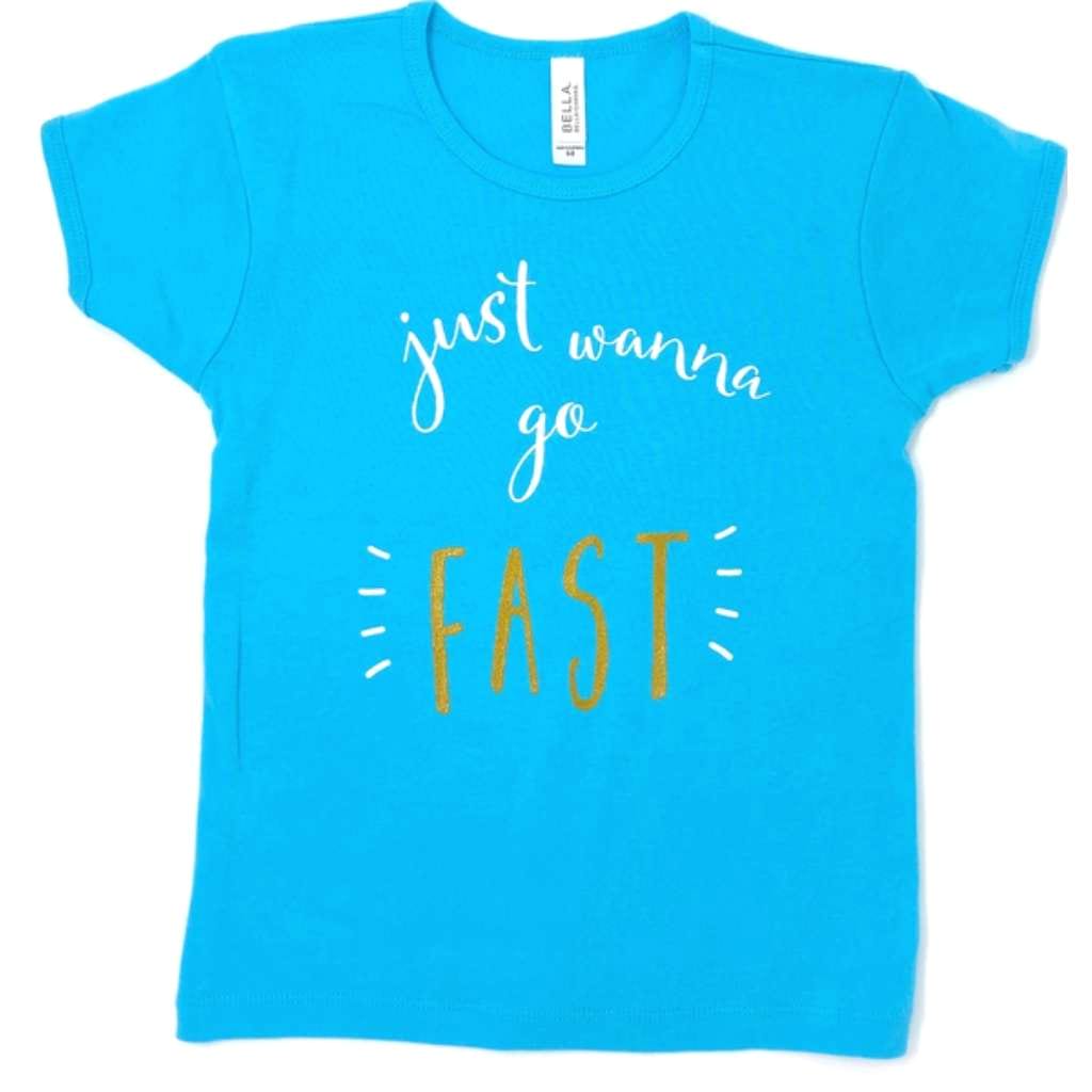 Kids Girls Just Wanna Go Fast Racing Tee Shirt Tshirt - Racechick