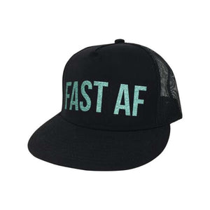 FAST AF Hat - Black with teal - Racechick