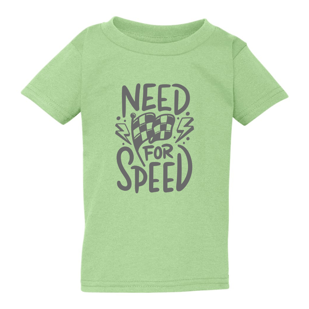 Kids Need for Speed tee shirt with checkered flag design.