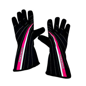 Racechick 'FIERCE' SFI 3.3/5 Women's Racing Gloves (Black/Pink)