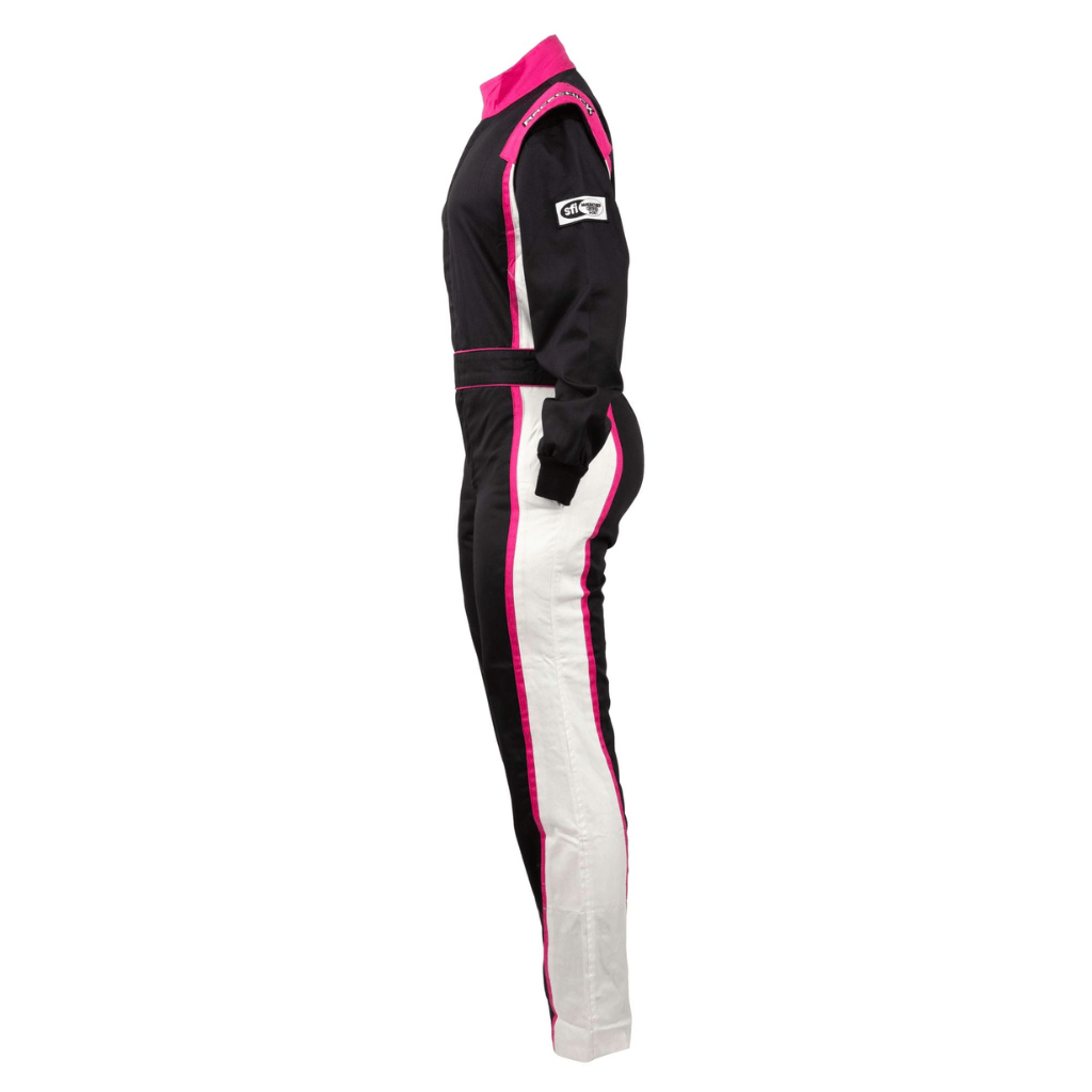 'FIERCE' SFI 3.2A/5 Nomex Women's Auto Racing Suit (Black/Pink)