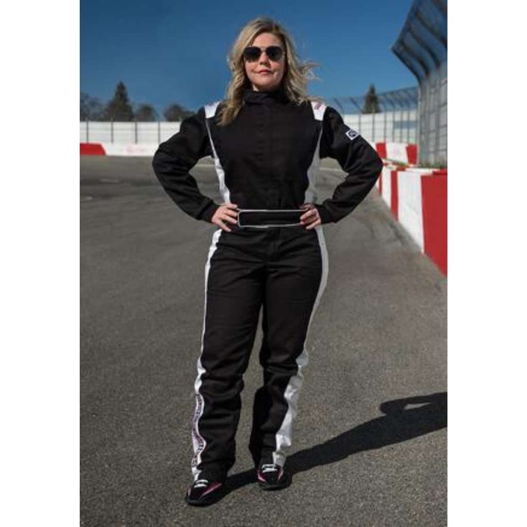 Racechick FIERCE Women s Auto Racing Suit SFI 3.2A 1 Black White