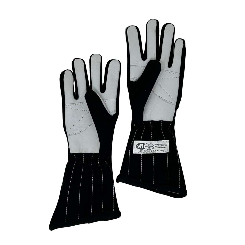 Racechick 'FIERCE' SFI 3.3/5 Women's Racing Gloves (Black/White)