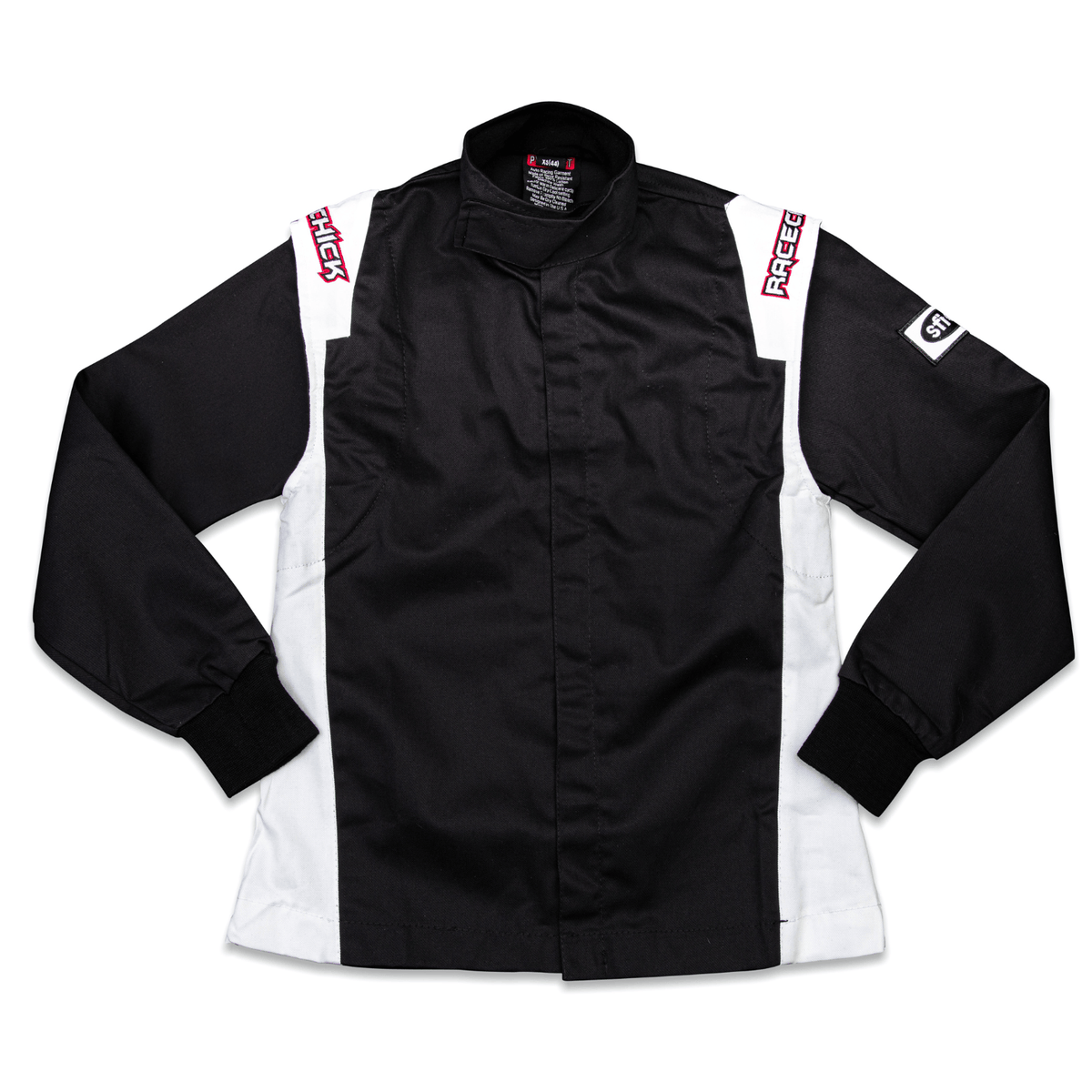 &#39;FIERCE&#39; SFI 3.2A/1 FR Cotton Women&#39;s Racing Jacket (Black/White)