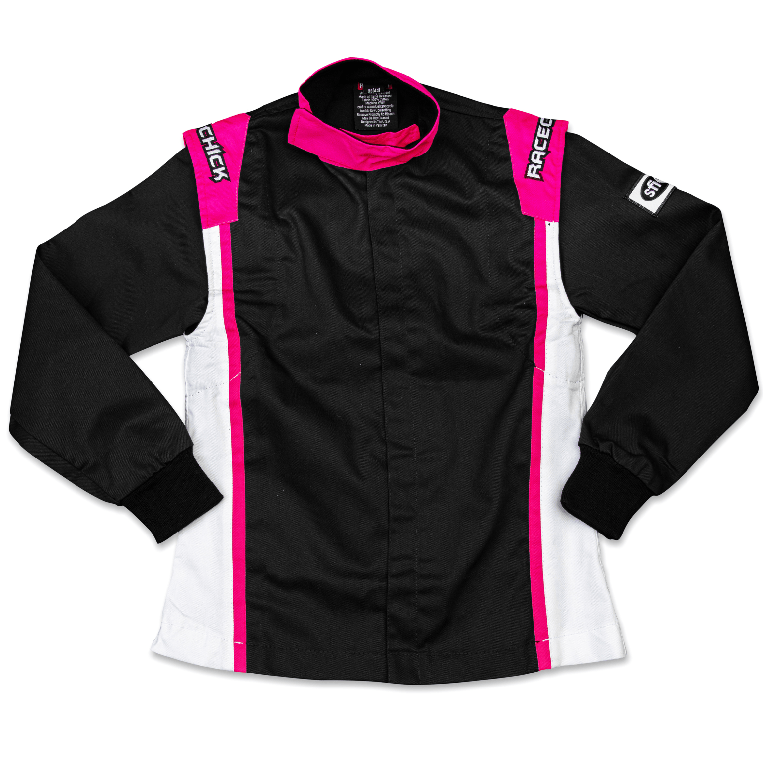 'FIERCE' SFI 3.2A/5 Nomex Two-Piece Women's Auto Racing Suit (Black/Pink)