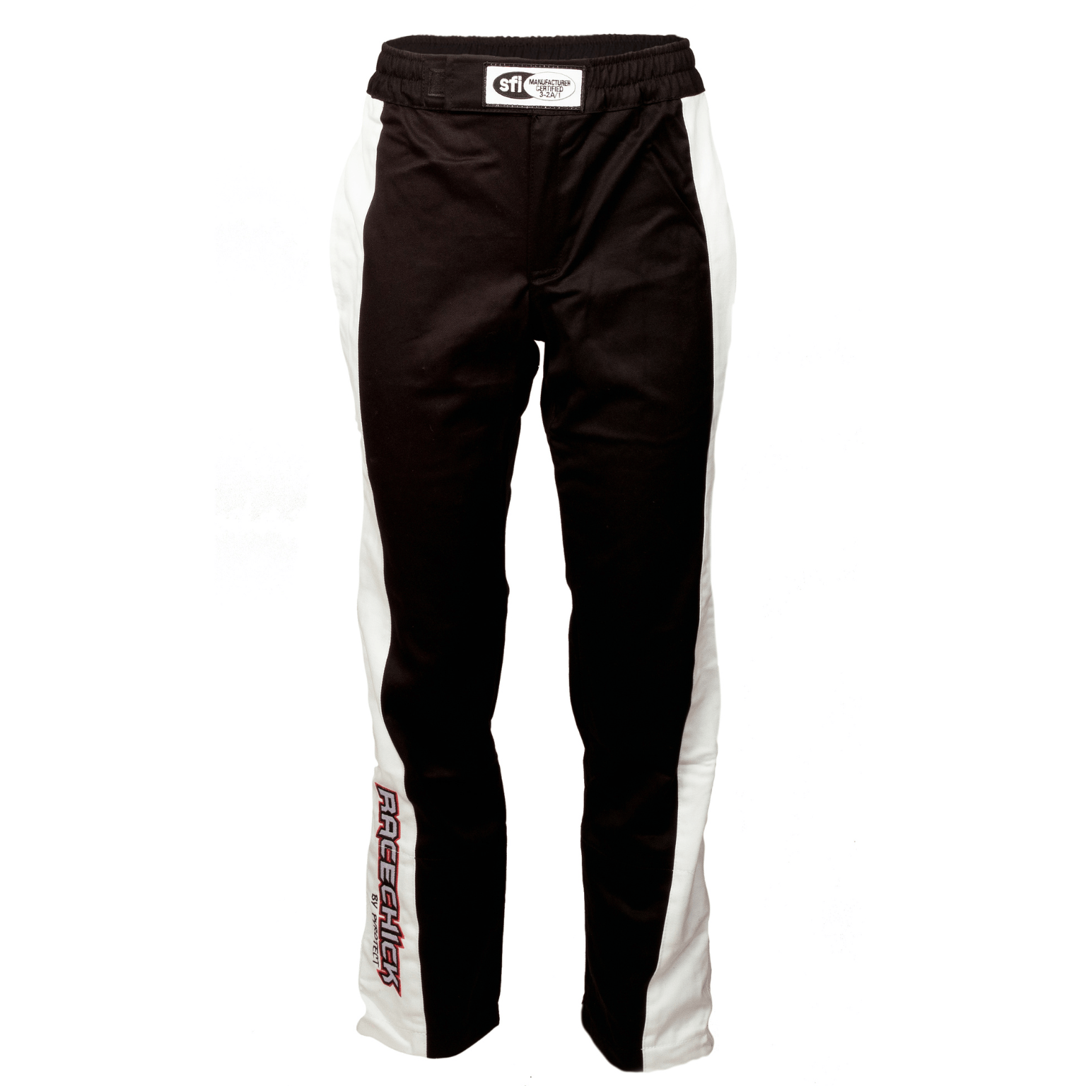 Racechick 'FIERCE' SFI 3.2A/1 Women's Racing Pants (Black/White)