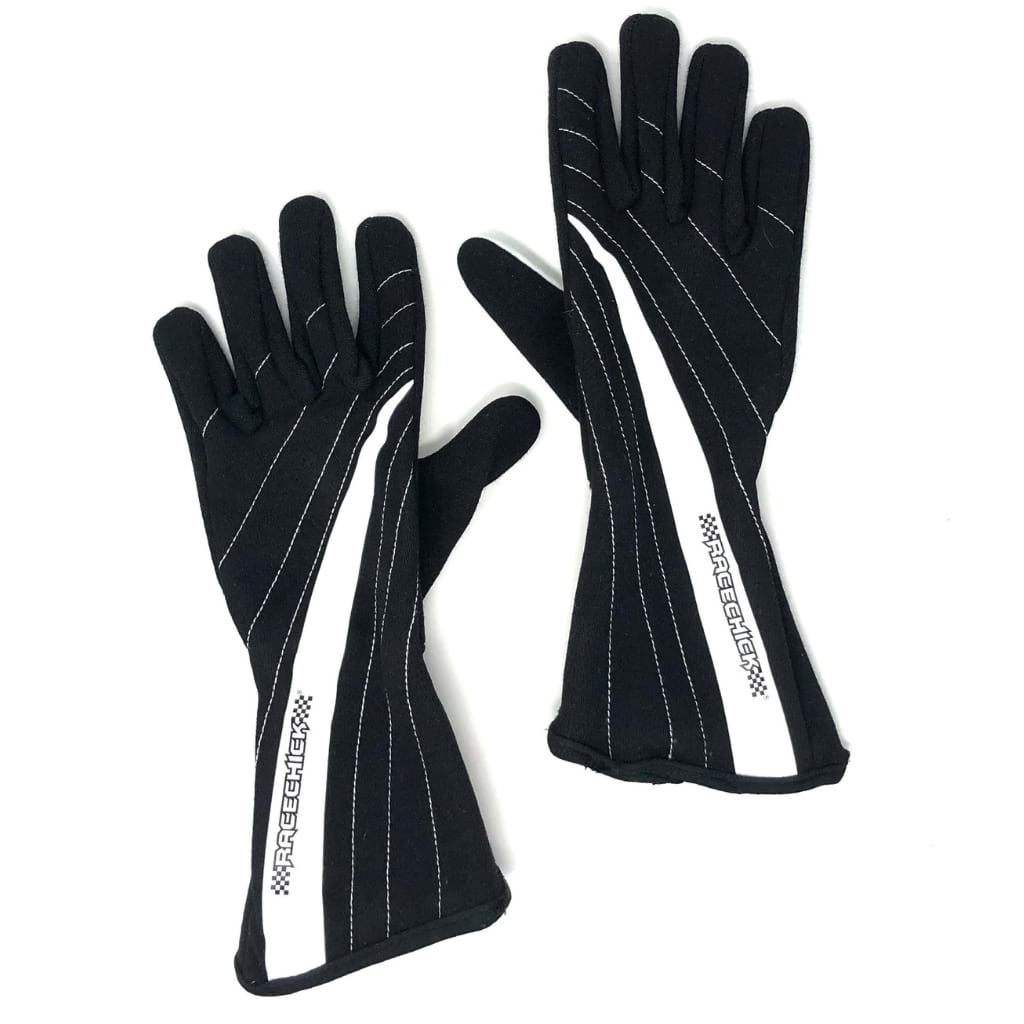 Racechick SFI Rated Women's Racing Race Driving Glove in black white