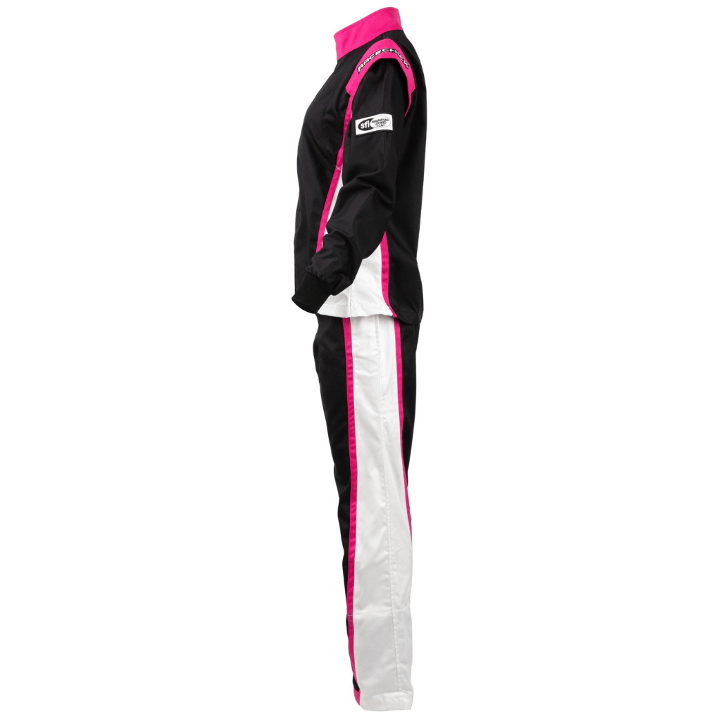 'FIERCE' SFI 3.2A/5 Nomex Two-Piece Women's Auto Racing Suit (Black/Pink)