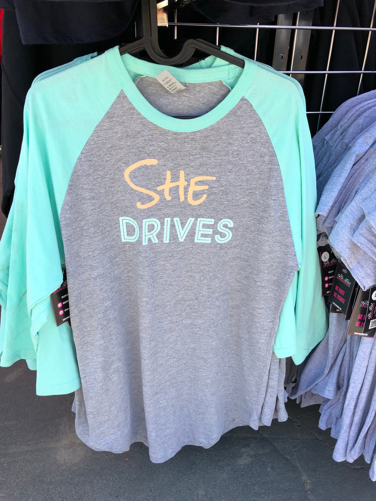 She Drives Raglan Tee - Racechick