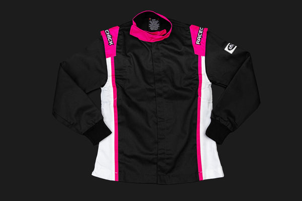 Racechick 'FIERCE' SFI 3.2A/1 Women's Race Jacket (Black/Pink)